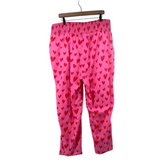 Lucy & Yak Pants Size XL NEW Alexa Trousers Organic Cotton All Over Heart Print - Picture 7 of 7